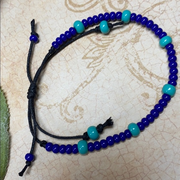 NEW 6” to 8” Lapis blue & turquoise bead bracelet - Picture 4 of 5